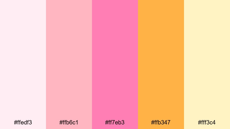 neon sorbet pop ice cream color palette with hex codes