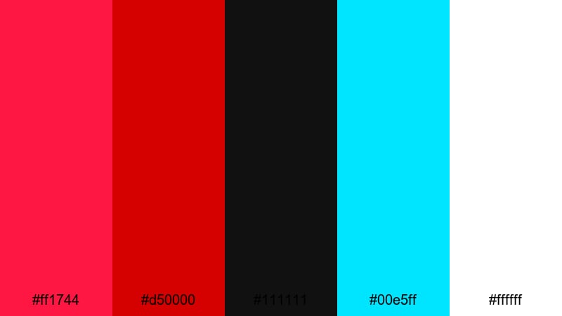 neon stage crimson crimson color palette with hex codes