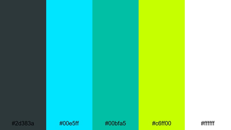 neon starboard outer space color palette with hex codes