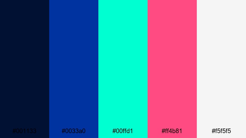 neon street racer cobalt color palette with hex codes