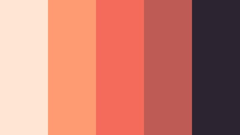 neon sunset copper rose gold mist color palette with hex codes