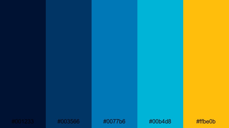 neon surf rush azure color palette with hex codes