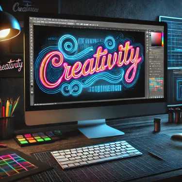 use of neon text effect in creative designing