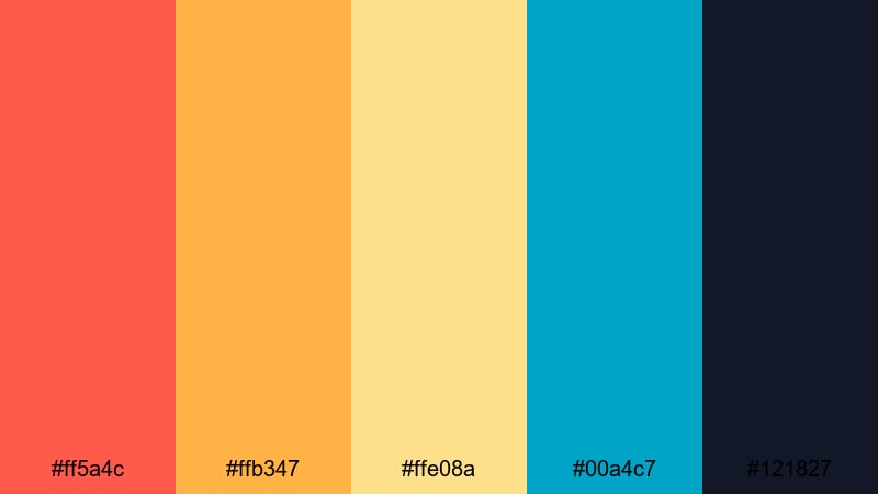 neon tomato pop tomato color palette with hex codes