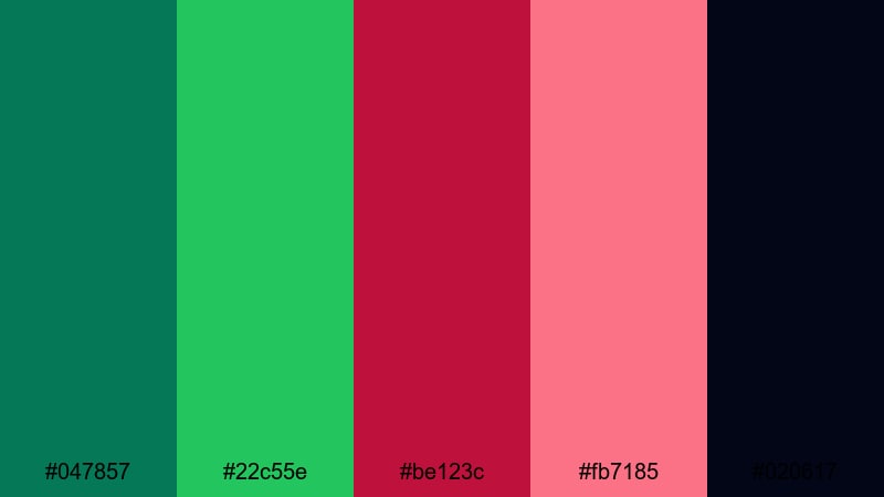 neon vineyard punch green maroon color palette with hex codes