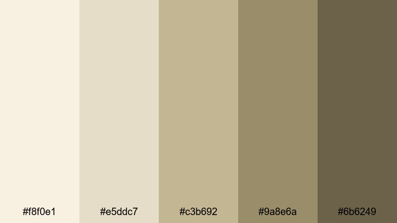 neutral grid feed yellow beige color palette with hex codes