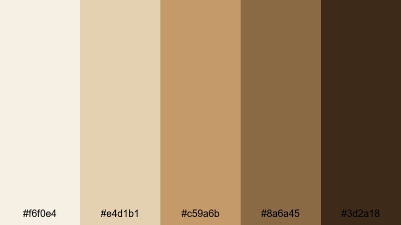 neutral studio branding yellow brown color palette with hex codes