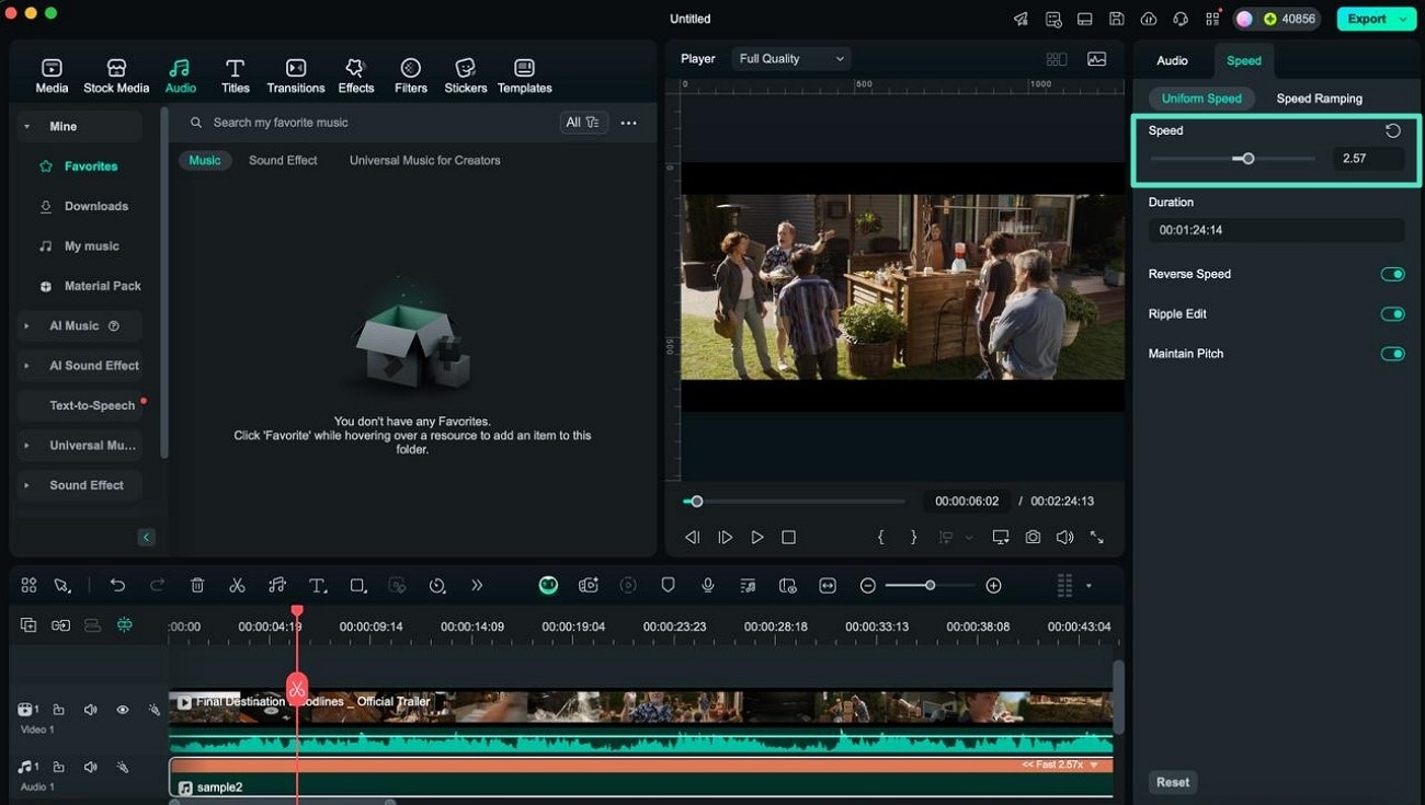  set speed for audio 