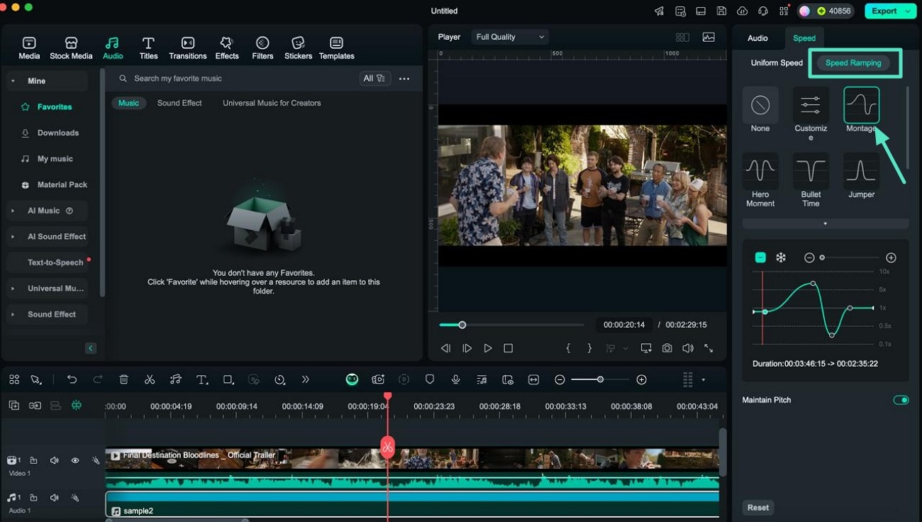 choose speed ramping options