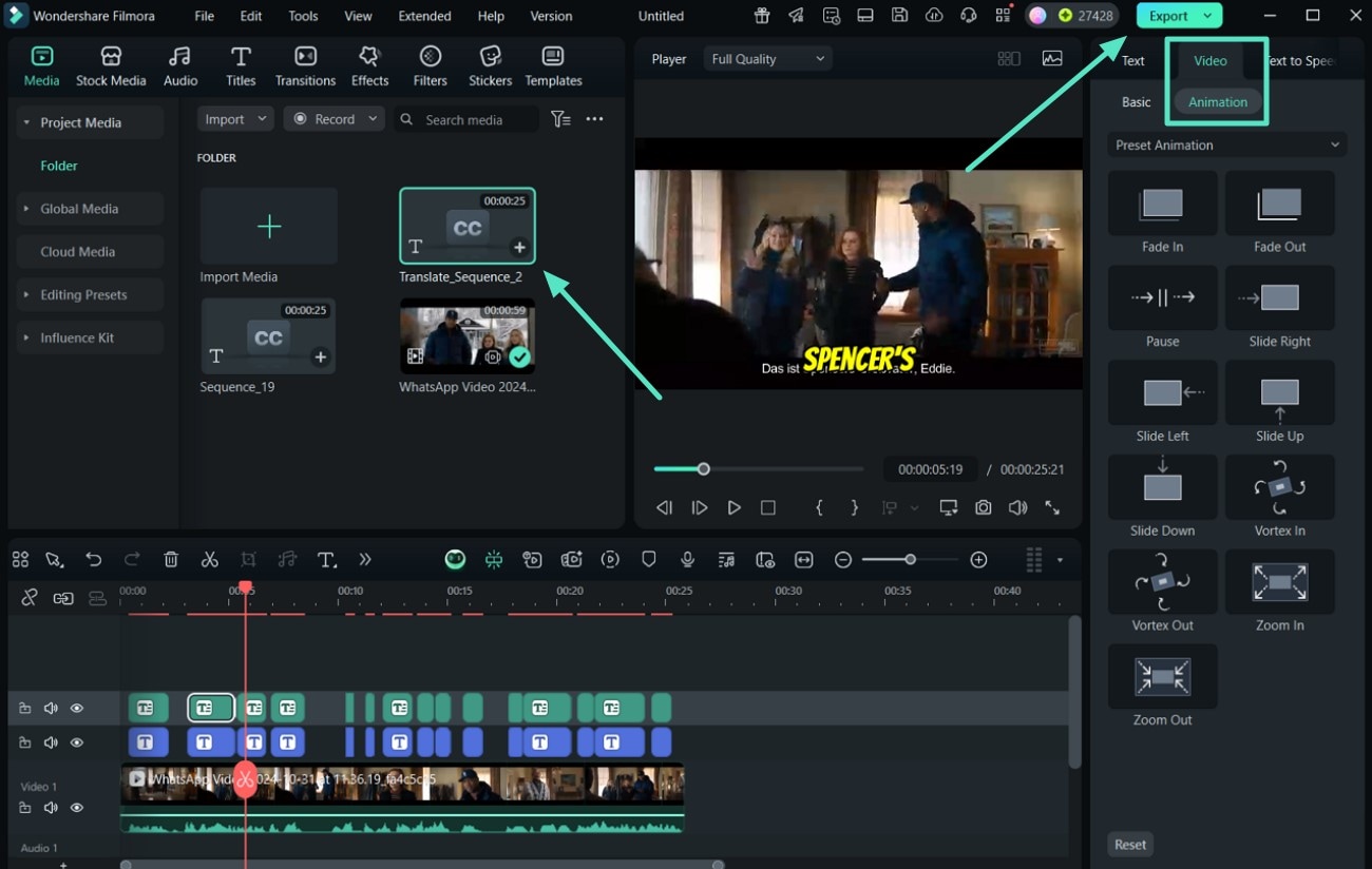 enhance using animation export video