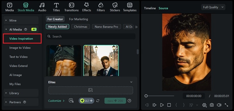 select and browse video ai templates