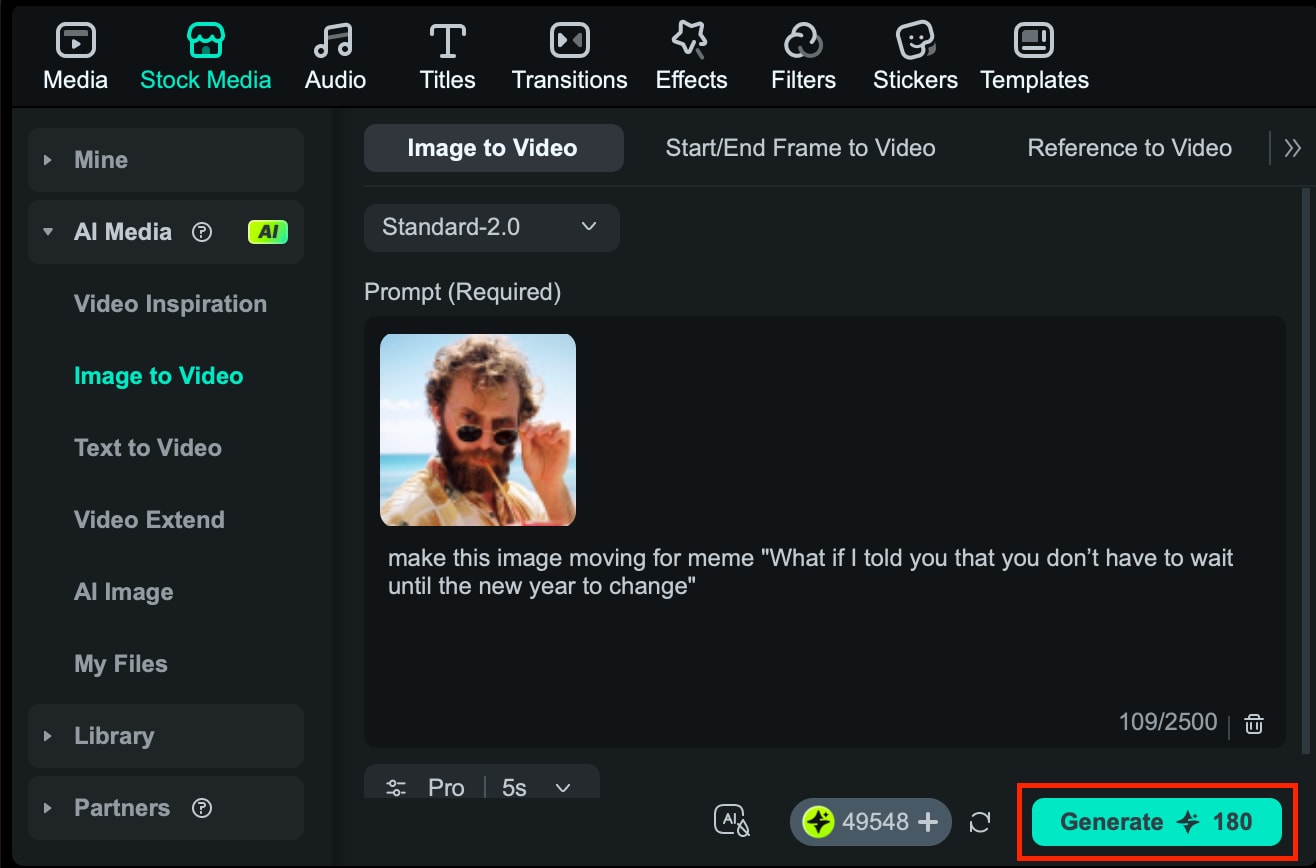 upload and write a prompt
