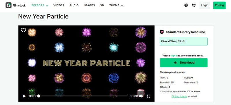 new year particle template