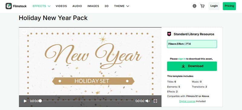 holiday new year pack