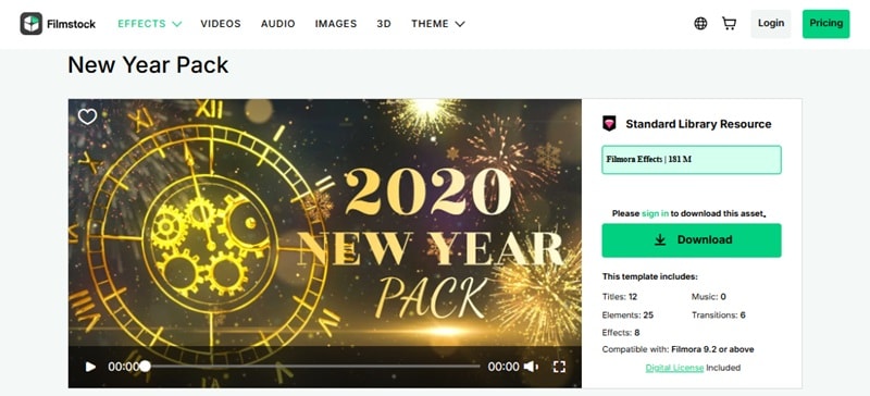 new year pack template