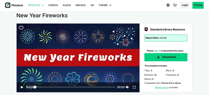 new year fireworks template