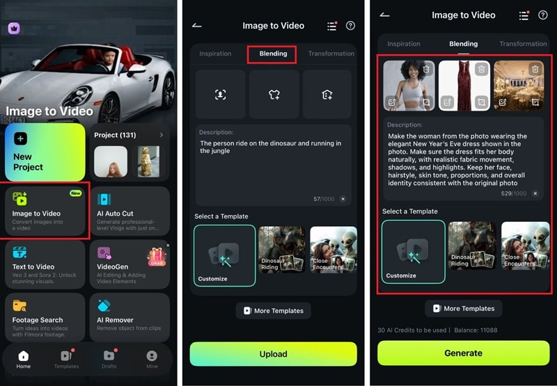 open filmora ai image to video