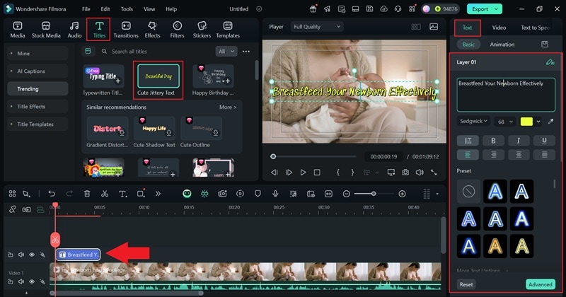 add video title