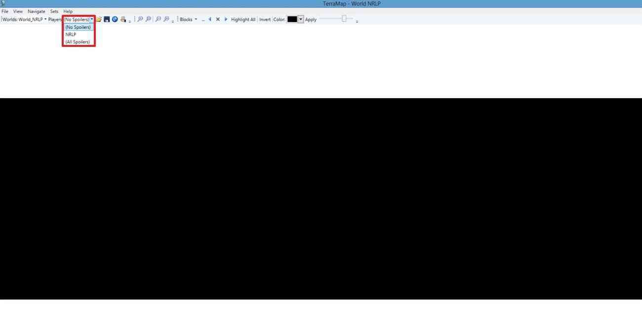 select nospoiler mode terramap
