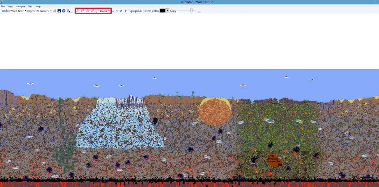 zoom out and select a block