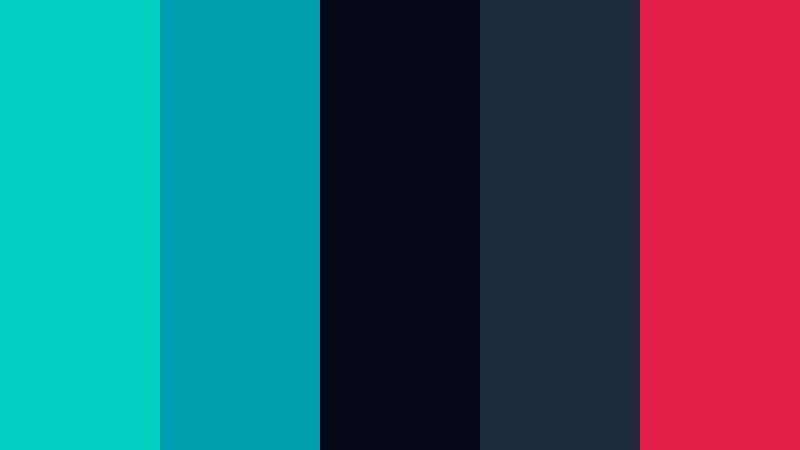 night drive sidebar radiant turquoise color palette with hex codes