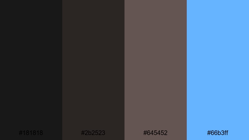 night mode interface wenge color palette with hex codes