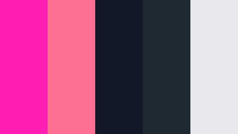 night mode ui pulse hot magenta color palette with hex codes