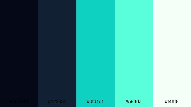 night shift neon pharmacy color palette with hex codes