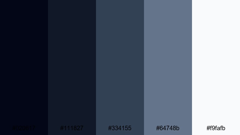 night slate portfolio dark color palette with hex codes