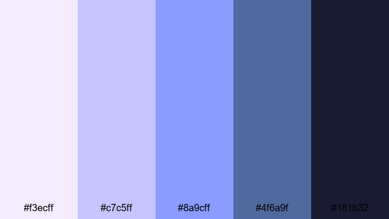 nocturne cloud lullaby dreamy color palette with hex codes