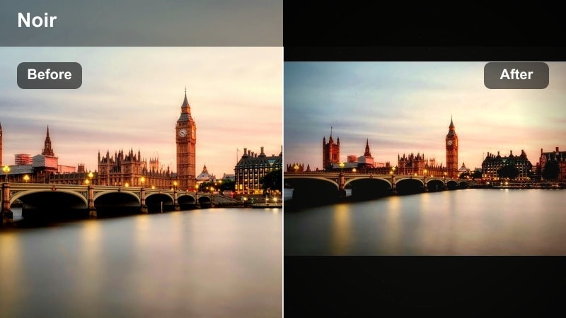 Dark city alley with low saturation and deep noir-style shadows