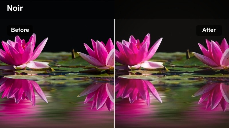 Model in dark trench coat standing in a dim alley with moody matte blacks and blue shadows.