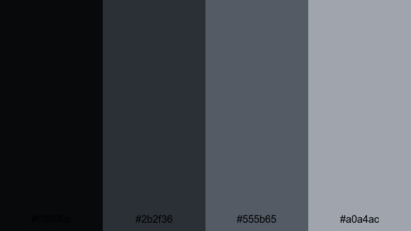 noir alley monochrome charcoal color palette with hex codes