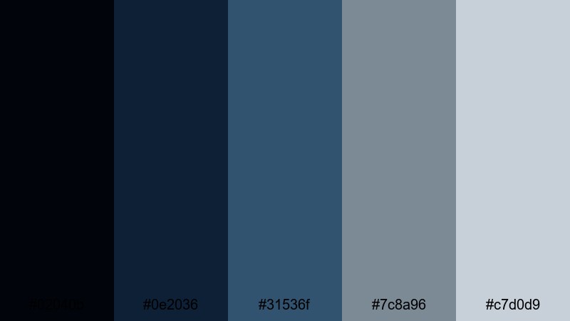 noir alley rain dark blue color palette with hex codes