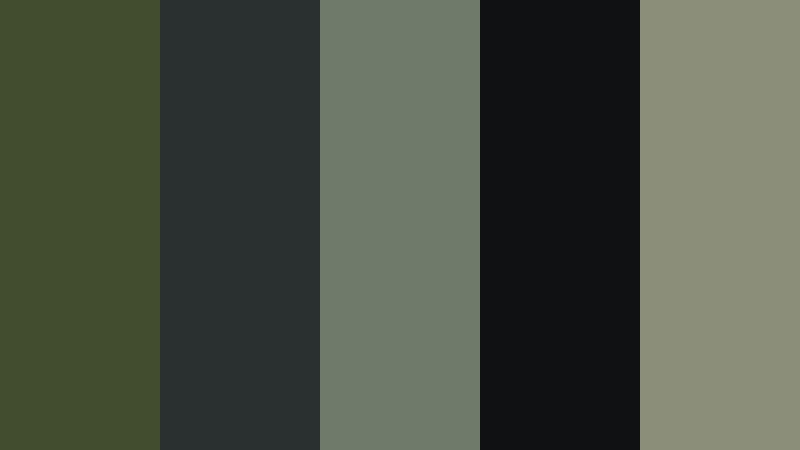 noir alley surveillance filmic olive color palette with hex codes