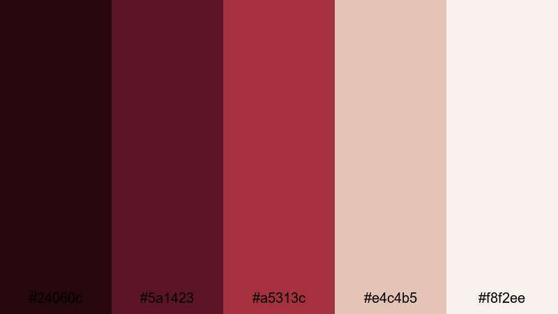 noir cabernet chronicle burgundy dark red color palette with hex codes