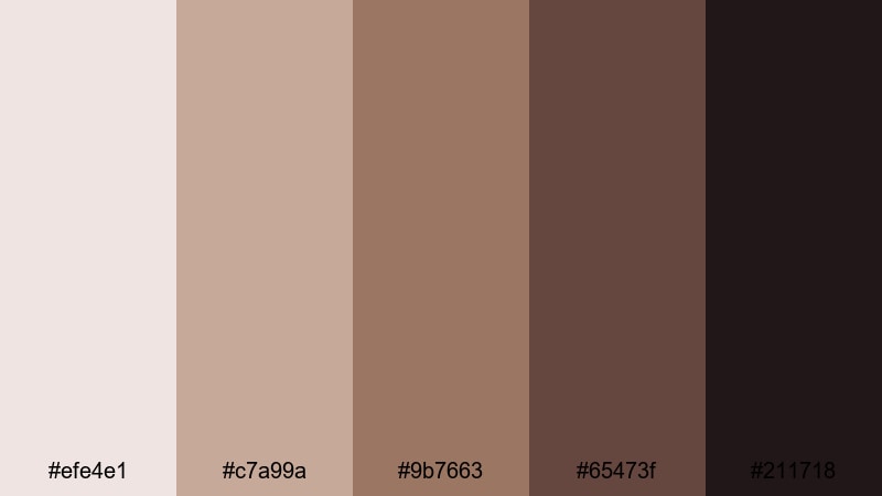 noir cafe scene mauve taupe color palette with hex codes