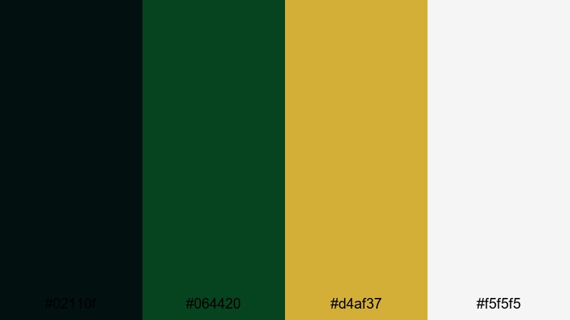 noir canopy contrast yellow dark green color palette with hex codes