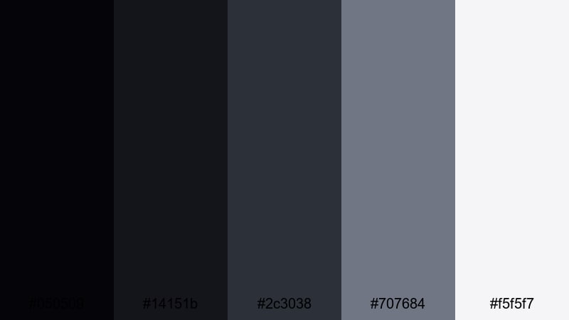 noir city streets black gray color palette with hex codes