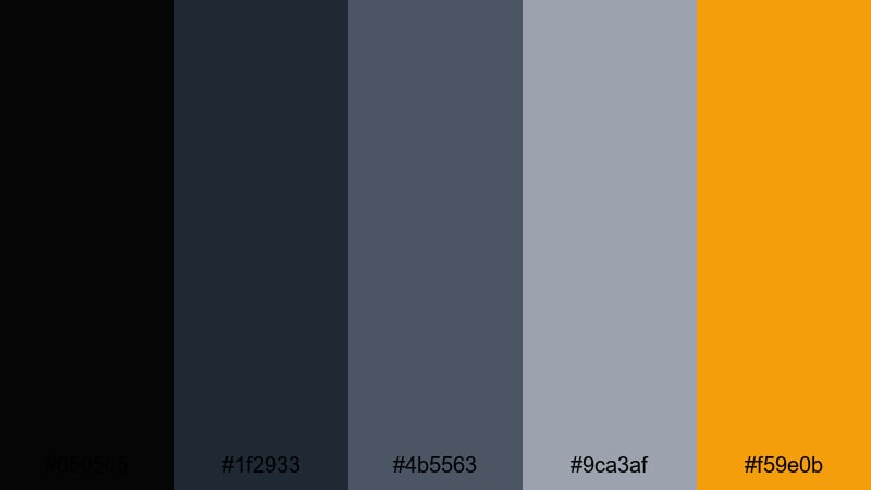 noir city streets dark color palette with hex codes
