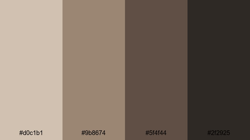 noir coffee street gray brown color palette with hex codes