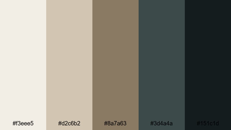 noir detective desk classic color palette with hex codes