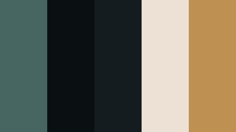 noir harbor night ashen teal color palette with hex codes