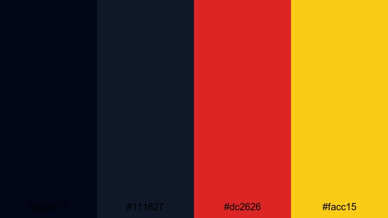 noir highlight drama contrast color palette with hex codes