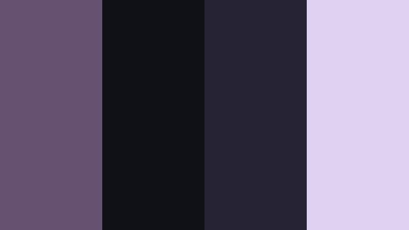 noir lavender night smoky lilac color palette with hex codes