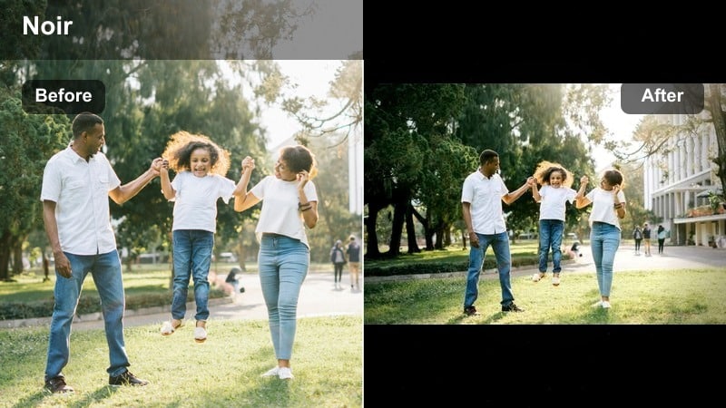 High contrast dark moody lifestyle filter in a dim room