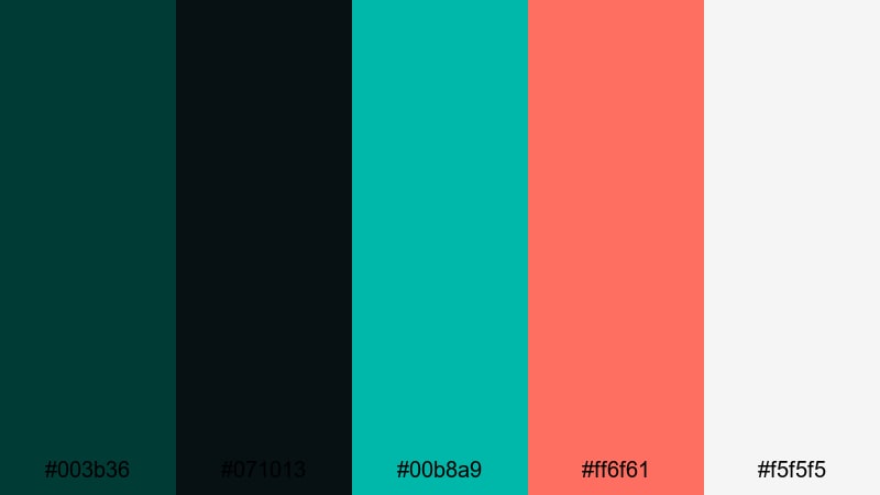 noir neon alley midnight green color palette with hex codes