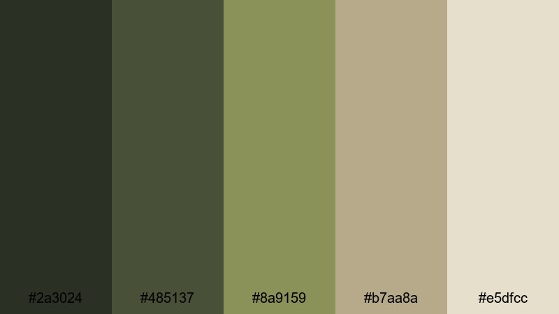 noir olive drama dark olive green color palette with hex codes