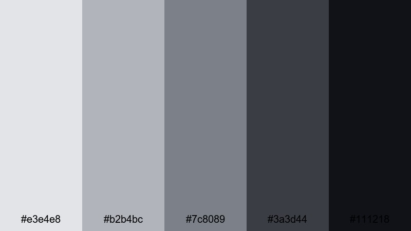 noir platinum thriller platinum color palette with hex codes