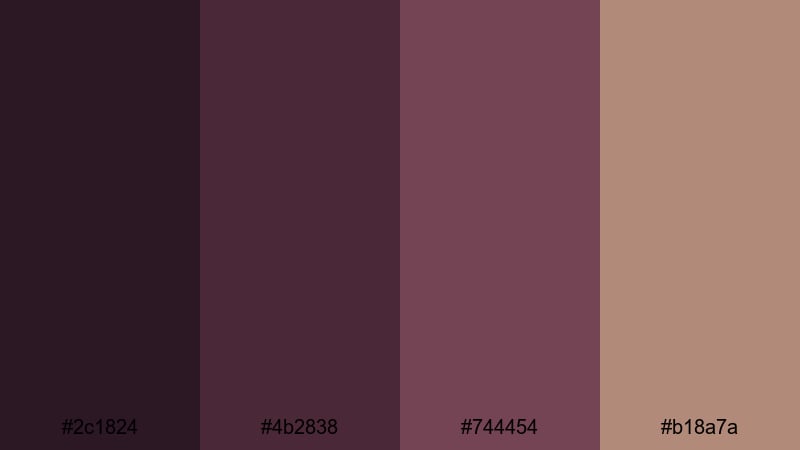 noir plum studio purple brown color palette with hex codes